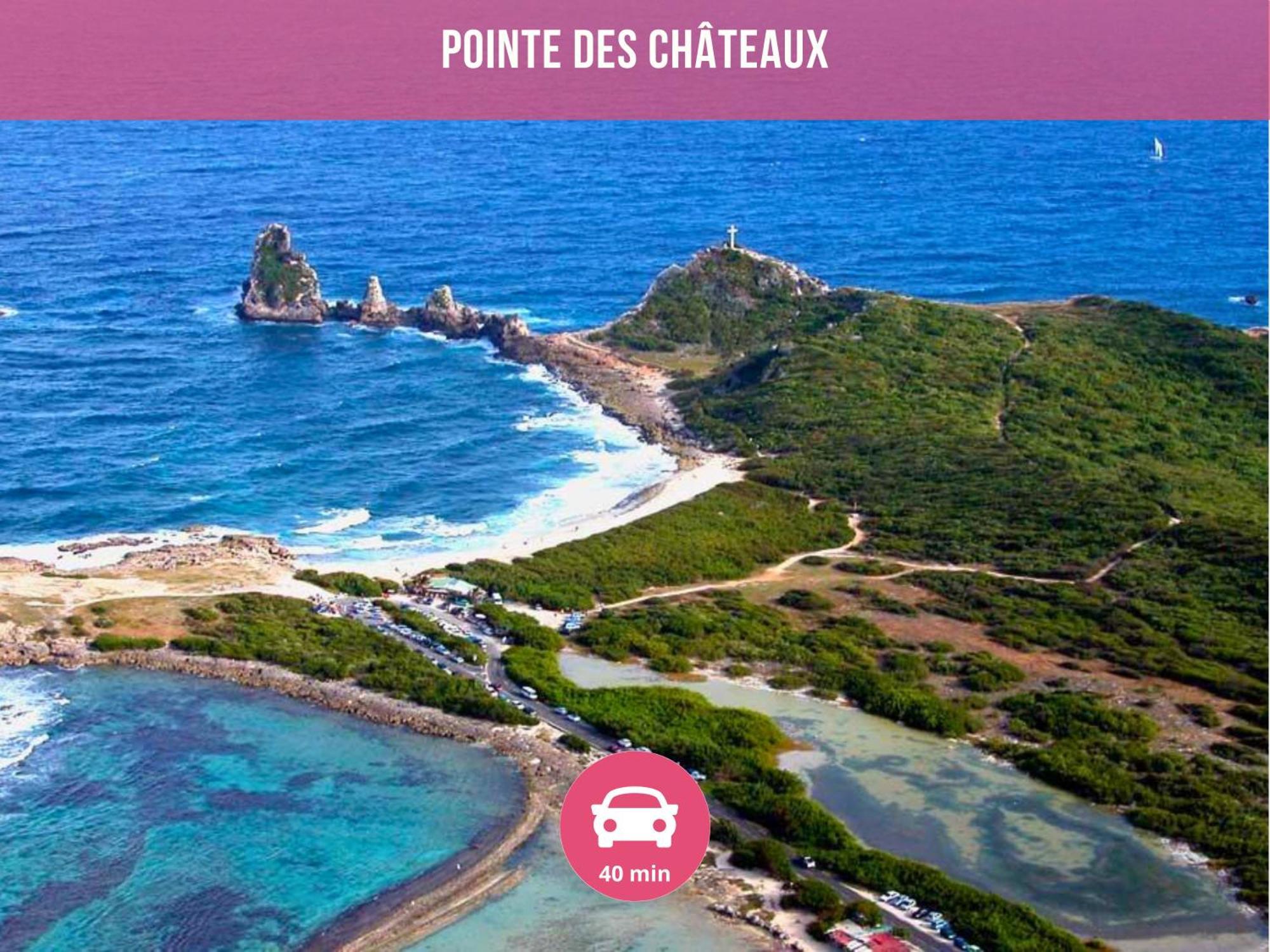 Le Sable Bleu - Evasion Tropicale A Sainte-Anne - Plage 5Min - Piscine - Parking - Logement Climatise - Vue Sur Les Palmiers - Parfait Pour Sejours En Famille Ou Entre Amis Luaran gambar